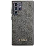 Guess GUHCS23LG4GFGR Grey 4G Metal Gold Logo Samsung S23 Ultra Tok