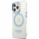 Guess GUHMP13LHTRMB Blue Metal Outline Magsafe iPhone 13 Pro Tok