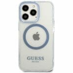 Guess GUHMP13LHTRMB Blue Metal Outline Magsafe iPhone 13 Pro Tok