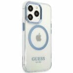 Guess GUHMP13LHTRMB Blue Metal Outline Magsafe iPhone 13 Pro Tok