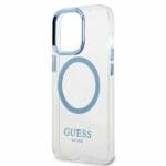 Guess GUHMP13LHTRMB Blue Metal Outline Magsafe iPhone 13 Pro Tok
