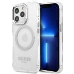 Guess GUHMP13LHTRMS Silver Metal Outline Magsafe iPhone 13 Pro Tok