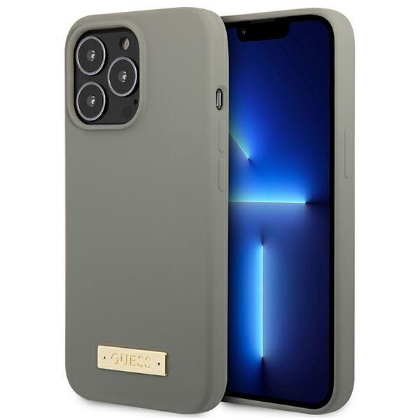 Guess GUHMP13LSPLG Grey Silicone Logo Plate MagSafe iPhone 13 Pro Tok