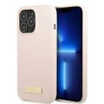 Guess GUHMP13LSPLP Pink Silicone Logo Plate MagSafe iPhone 13 Pro Tok