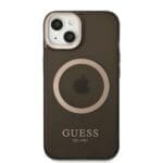 Guess GUHMP13MHTCMK iPhone 13 Black Hardcase Gold Outline Translucent MagSafe iPhone 13 Tok