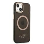 Guess GUHMP13MHTCMK iPhone 13 Black Hardcase Gold Outline Translucent MagSafe iPhone 13 Tok