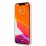 Guess GUHMP13MLSLMGLP Light Pink Silicone Script Gold Logo Magsafe iPhone 13 Tok