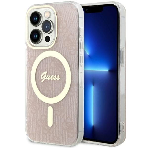 Guess GUHMP14LH4STP Pink Hardcase 4G MagSafe iPhone 14 Pro Tok