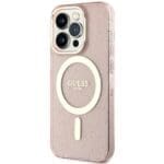 Guess GUHMP14LHCMCGP Pink Hardcase Glitter Gold MagSafe iPhone 14 Pro Tok