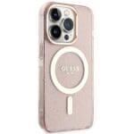 Guess GUHMP14LHCMCGP Pink Hardcase Glitter Gold MagSafe iPhone 14 Pro Tok