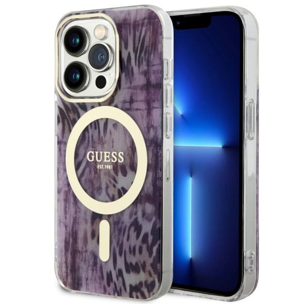 Guess GUHMP14LHLEOPWP Pink Hardcase Leopard MagSafe iPhone 14 Pro Tok