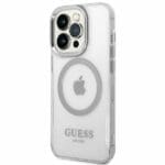 Guess GUHMP14LHTRMS Silver Metal Outline Magsafe iPhone 14 Pro Tok
