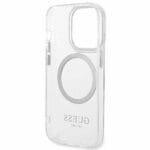 Guess GUHMP14LHTRMS Silver Metal Outline Magsafe iPhone 14 Pro Tok