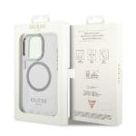Guess GUHMP14LHTRMS Silver Metal Outline Magsafe iPhone 14 Pro Tok