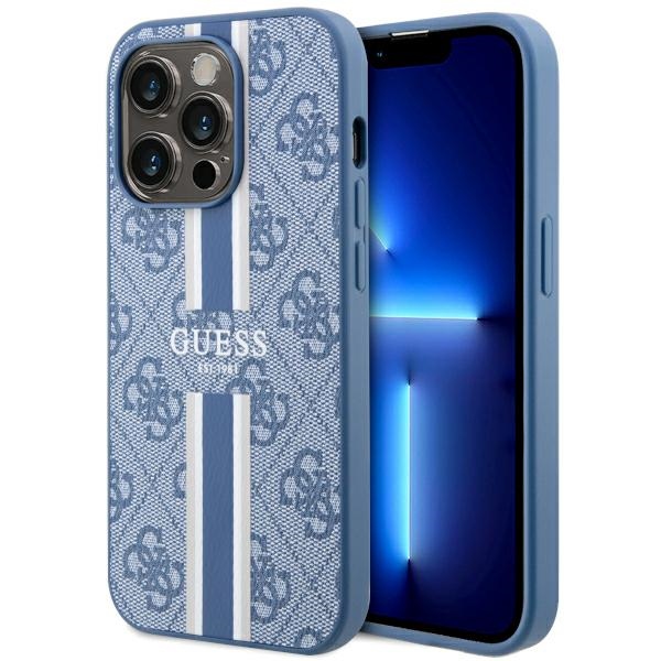 Guess GUHMP14LP4RPSB Blue Hardcase 4G Printed Stripes MagSafe iPhone 14 Pro Tok