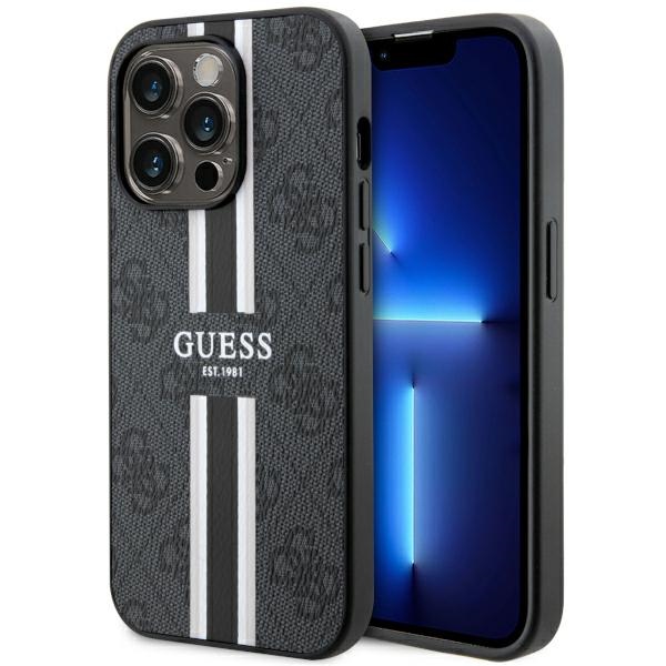 Guess GUHMP14LP4RPSK Black Hardcase 4G Printed Stripes MagSafe iPhone 14 Pro Tok