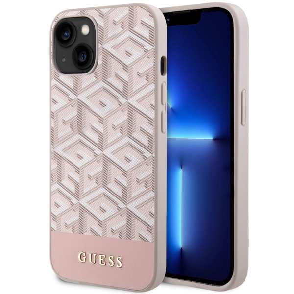 Guess GUHMP14MHGCFSEP Pink Hardcase GCube Stripes MagSafe iPhone 14 Plus Tok