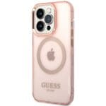 Guess GUHMP14XHTCMP Pink Gold Outline Translucent MagSafe iPhone 14 Pro Max Tok