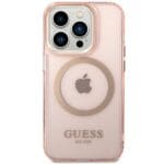 Guess GUHMP14XHTCMP Pink Gold Outline Translucent MagSafe iPhone 14 Pro Max Tok