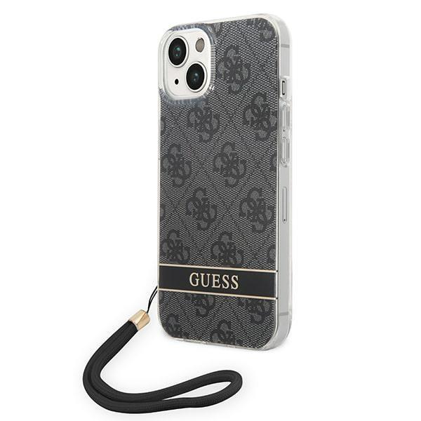 Guess GUOHCP14MH4STK Black 4G Print Strap iPhone 14 Plus Tok