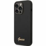 Guess Liquid Silicone Metal Logo Black iPhone 14 Pro Tok