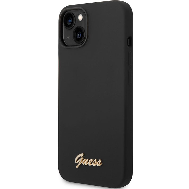 Guess Liquid Silicone Metal Logo Black iPhone 14 Tok