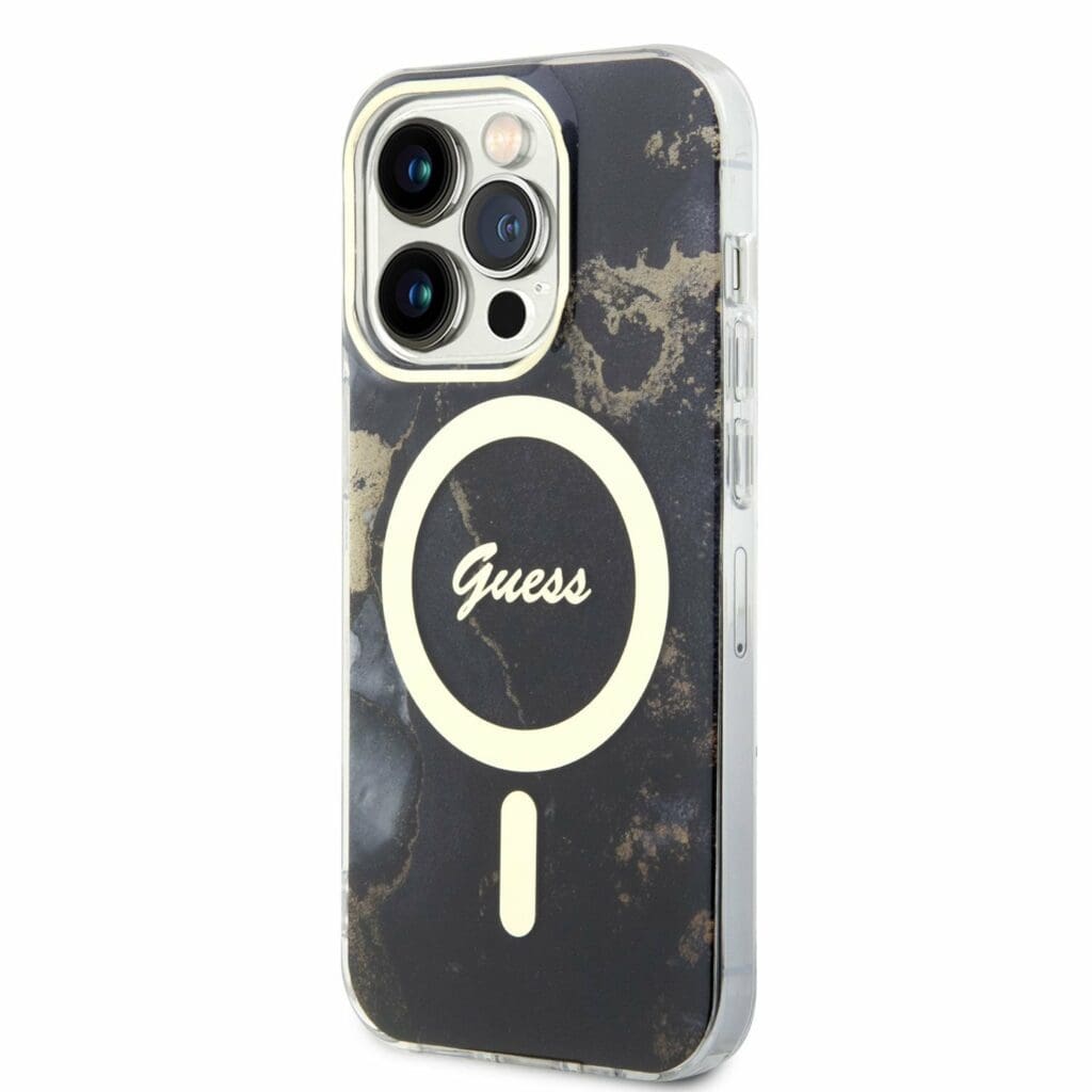 Guess Marble IML MagSafe Black iPhone 14 Pro Tok
