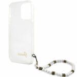 Guess PC Script and Fehér Pearls Transparent iPhone 13 Pro Tok