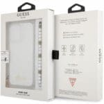 Guess PC Script and Fehér Pearls Transparent iPhone 13 Pro Tok