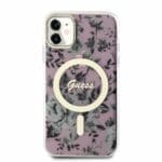 Guess PC/TPU Flowers IML MagSafe Pink iPhone 11 Tok
