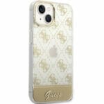Guess PC/TPU Peony Glitter Script Logo Arany iPhone 14 Plus Tok