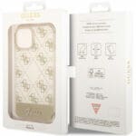 Guess PC/TPU Peony Glitter Script Logo Arany iPhone 14 Plus Tok