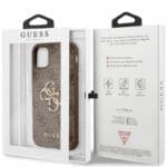 Guess PU 4G Metal Logo Brown iPhone 11 Tok