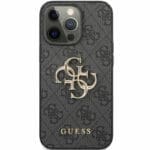 Guess PU 4G Metal Logo Szürke iPhone 13 Pro Tok
