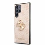 Guess PU 4G Metal Logo Pink Samsung Galaxy S22 Ultra Tok
