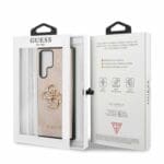 Guess PU 4G Metal Logo Pink Samsung Galaxy S22 Ultra Tok