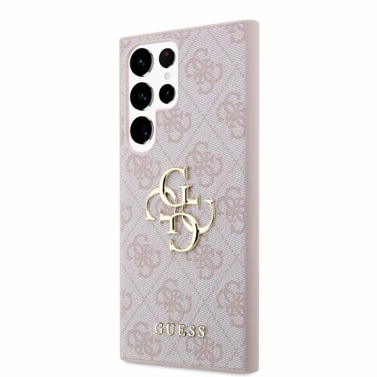 Guess PU 4G Metal Logo Pink Samsung Galaxy S23 Ultra Tok