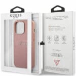 Guess PU Leather Saffiano Rózsaszín iPhone 13 Pro Tok