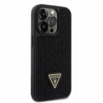 Guess Rhinestones Triangle Metal Logo Black iPhone 14 Pro Tok