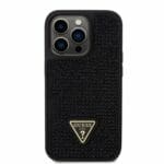 Guess Rhinestones Triangle Metal Logo Black iPhone 14 Pro Tok