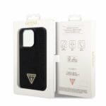 Guess Rhinestones Triangle Metal Logo Black iPhone 14 Pro Tok