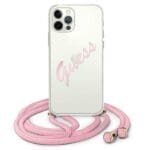 Guess Script Vintage Pink iPhone 12/12 Pro Tok
