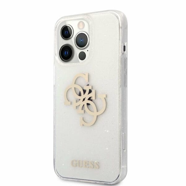 Guess TPU Big 4G Full Glitter Transparent iPhone 13 Pro Tok