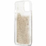 Guess TPU Big 4G Liquid Glitter Arany Transparent iPhone 13 Mini Tok