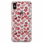 Hearts Piros iPhone X/XS Tok