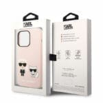 Karl Lagerfeld and Choupette Liquid Silicone Pink iPhone 14 Pro Tok
