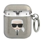 Karl Lagerfeld KLA2UKHGK Black Glitter Karl`s Head AirPods 1/2 Tok