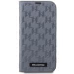 Karl Lagerfeld KLBKP14LSAKLHPG Bookcase Silver Saffiano Monogram iPhone 14 Pro Tok
