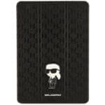 Karl Lagerfeld KLFC10SAKHPKK iPad 10.2" Folio Magnet Allover Cover Black Saffiano Monogram Ikonik