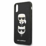 Karl Lagerfeld KLHCI65SAKICKCBK Black Saffiano Ikonik Karl&Choupette Head iPhone XS Max Tok
